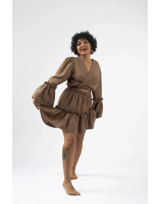 Ilayda Kahverengi Etek