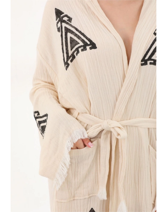 Kelim Wooden Stamp Bathrobe
