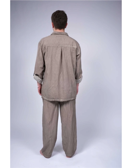 Ateiler Chaputs Keten  Haki Bağcıklı Gömlek