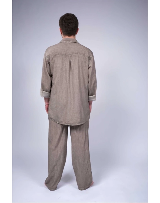 Linen Erkek Gömleği Kaki - WHT14