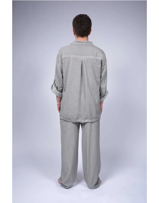 Ateiler Chaputs Keten  Yeşil Bağcıklı Gömlek