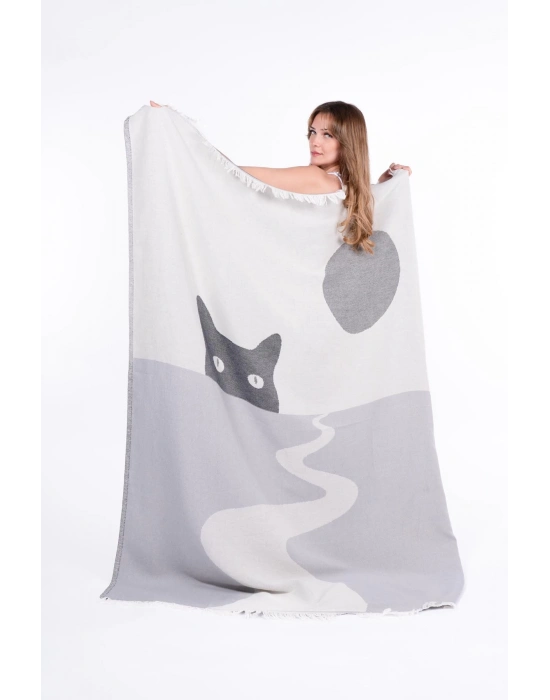 Luna Battaniye - Gri & Siyah