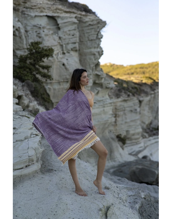 Melongena Mor Peshtemal (Sürdürülebilir Pamuk)