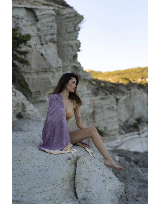 Melongena Mor Peshtemal (Sürdürülebilir Pamuk)