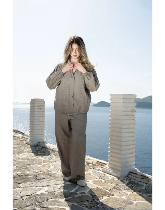 Ateiler Chaputs %100 Pamuk Müslin Mira Yeşil Gömlek One-Size