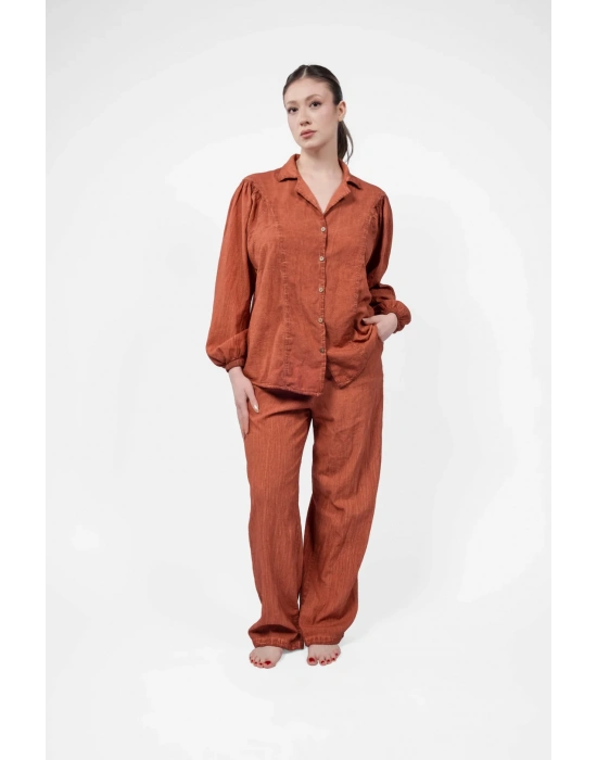 Ateiler Chaputs %100 Pamuk Müslin Mira Terra Gömlek One-Size