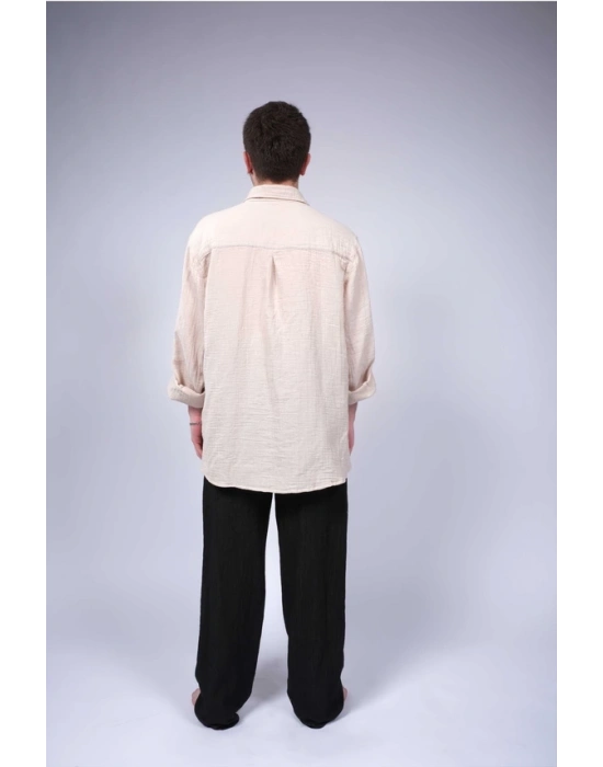 Ateiler Chaputs %100 Pamuk Müslin Orge Bej Gömlek One-Size