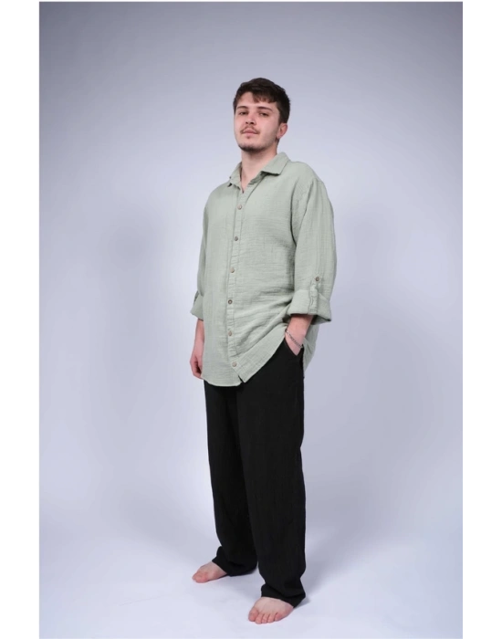 Ateiler Chaputs %100 Pamuk Müslin Orge Mint Gömlek One-Size
