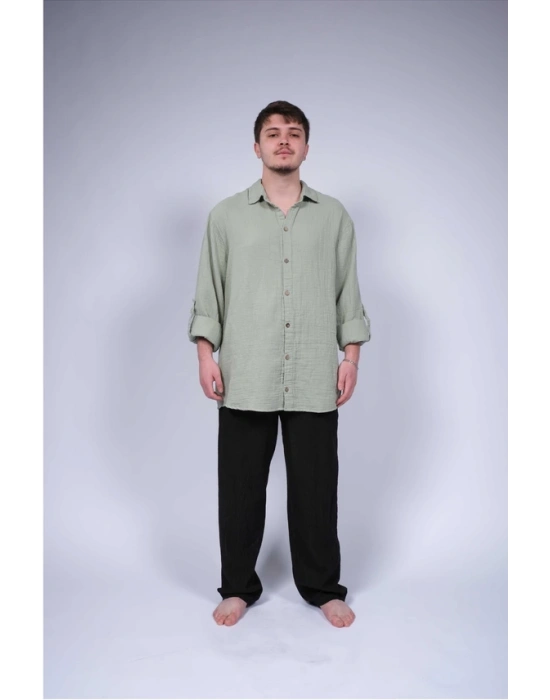 Ateiler Chaputs %100 Pamuk Müslin Orge Mint Gömlek One-Size