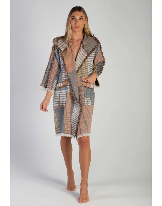 Nerite Siyah & Kırmızı Bornoz