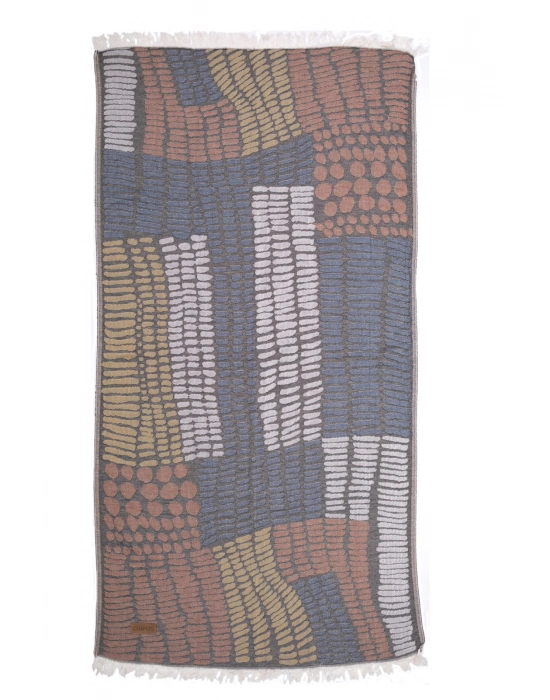 Nerite Siyah ve Kırmızı Peshtemal