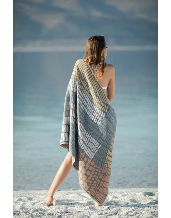 Nerite Siyah ve Kırmızı Peshtemal