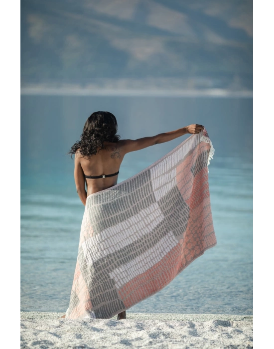 Nerite Gri & Pembe Peshtemal