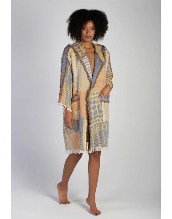 Nerite Sarı & Mavi Bornoz