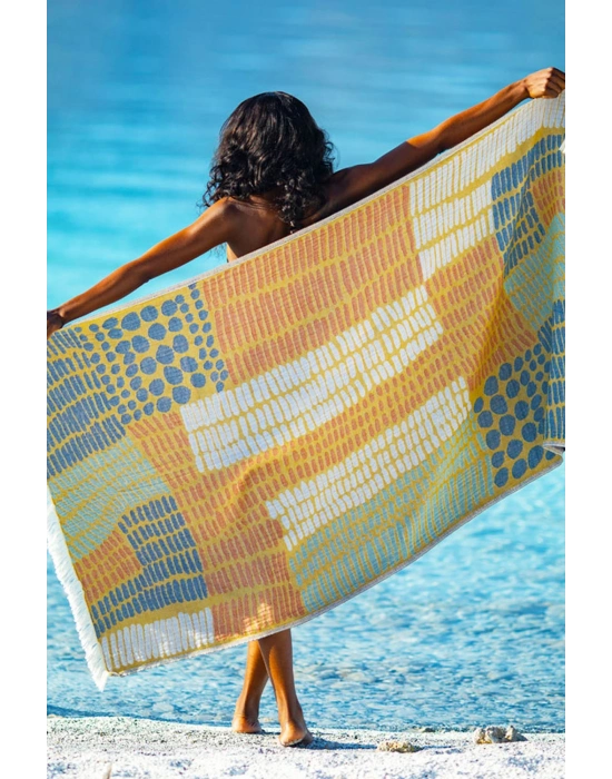 Nerite Yellow & Blue Peshtemal