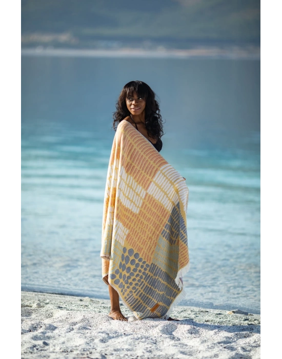 Nerite Yellow & Blue Peshtemal