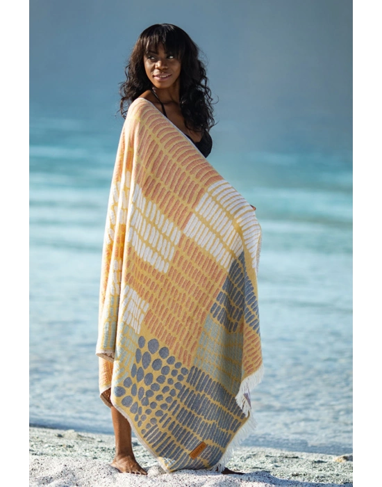 Nerite Yellow & Blue Peshtemal