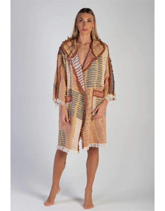 Nerite Sarı & Kırmızı Bornoz