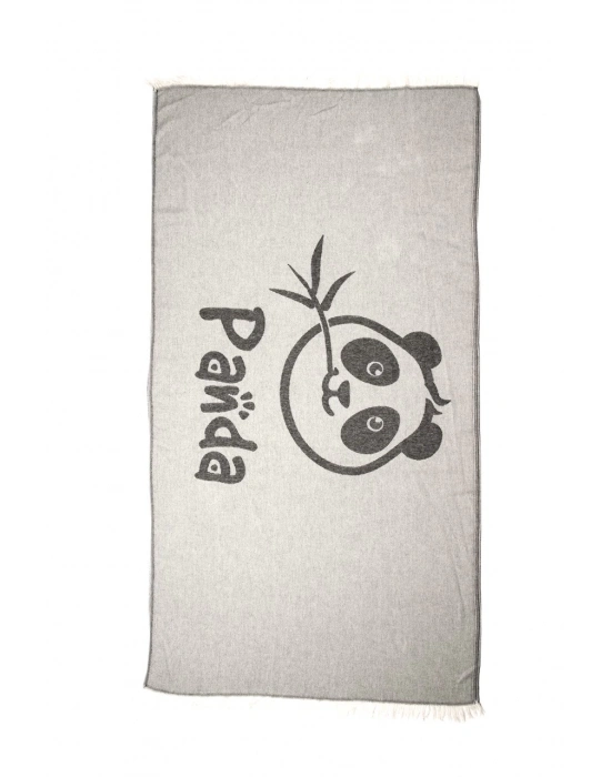 Panda Siyah Peshtemal (Sürdürülebilir Pamuk)