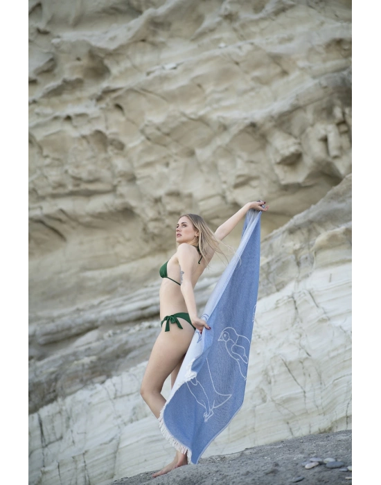 Penguen Mavi Peshtemal (Sürdürülebilir Pamuk)