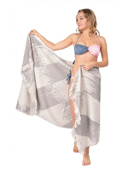 Perge Grey Peshtemal (Double Face)