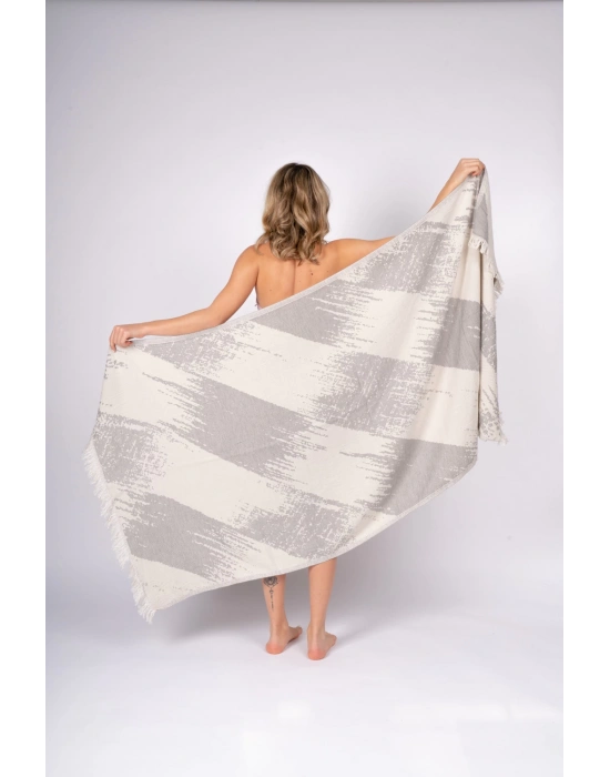 Perge Gri Peshtemal (Çift Yüzlü)