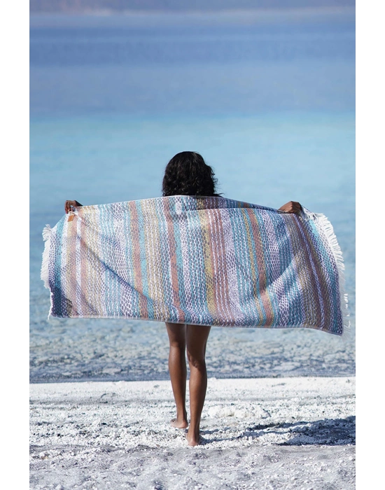 Pica Navy Blue & Yellow Peshtemal