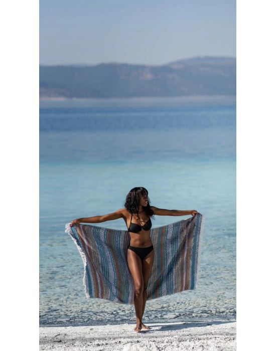 Pica Navy Blue & Yellow Peshtemal