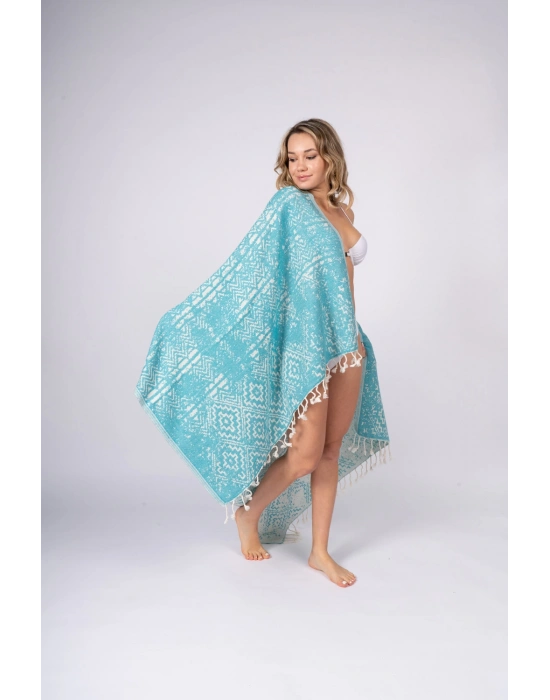 Priene Turkuaz Peshtemal