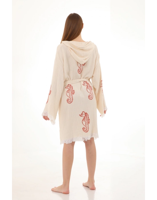 Red Seahorse Wooden Stamp Bornoz