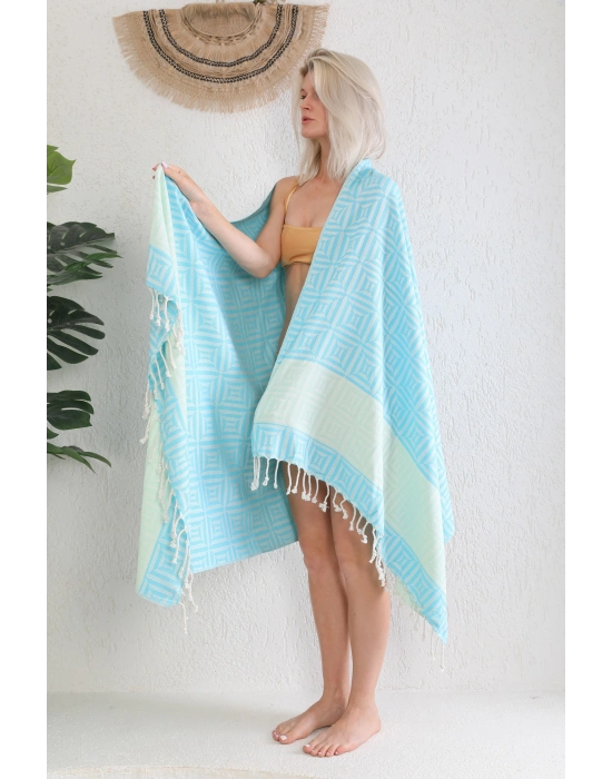 Square Turquoise Peshtemal