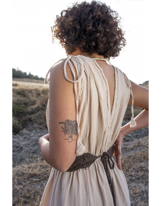 Stella Beige Muslin Dress