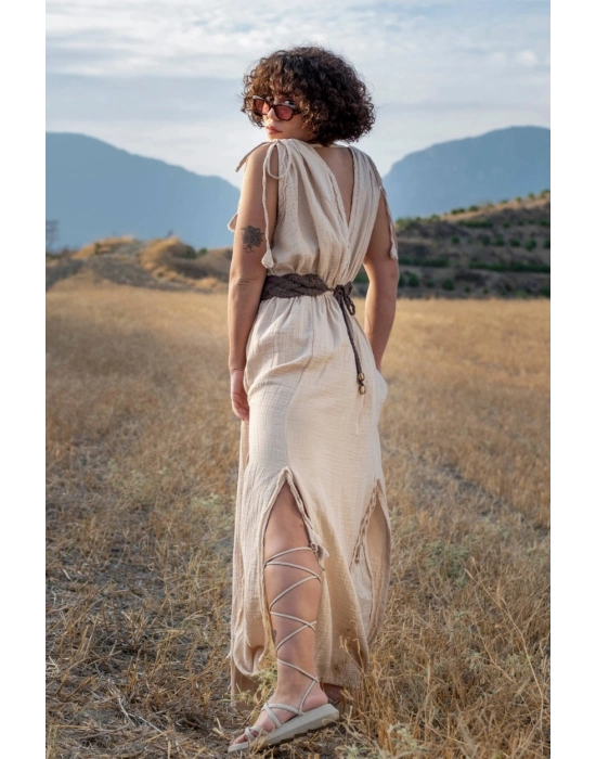 Stella Beige Muslin Dress