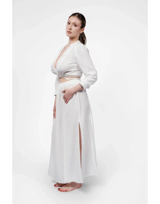 Ateiler Chaputs %100 Pamuk Müslin Stella Beyaz Etek One-Size