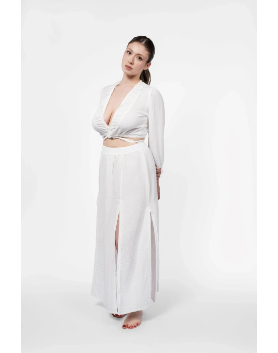 Ateiler Chaputs %100 Pamuk Müslin Stella Beyaz Etek One-Size