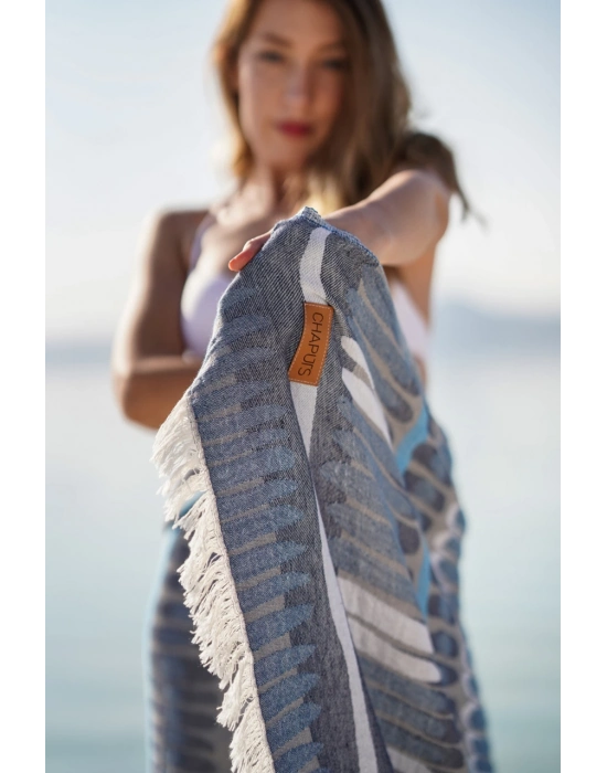 Tibia Navy Blue Peshtemal