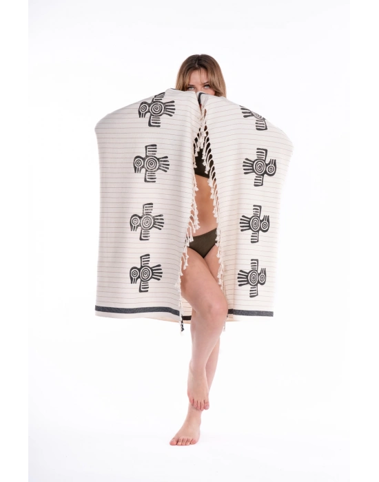 Tikal Wooden Printed Peshtemal