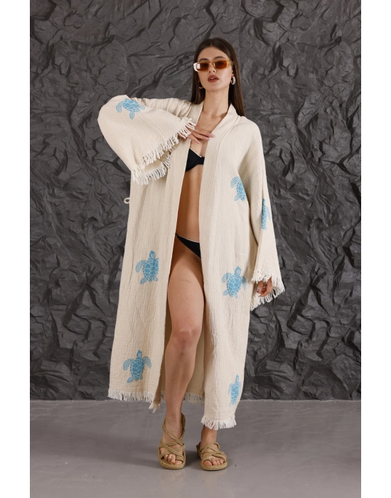 Turtle Wooden Printed Bathrobe