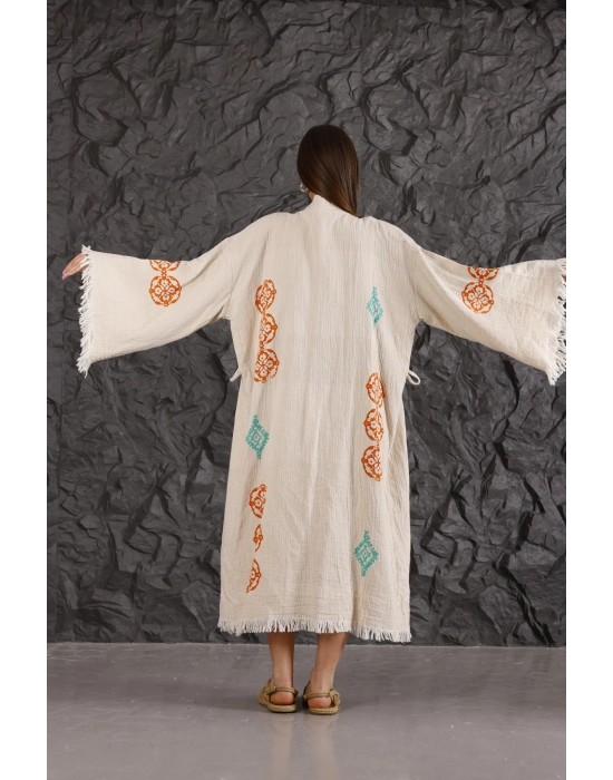 Kilim Leaf Wooden Printed Bathrobe