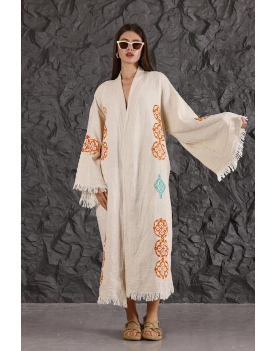 Kilim Leaf Wooden Printed Bathrobe