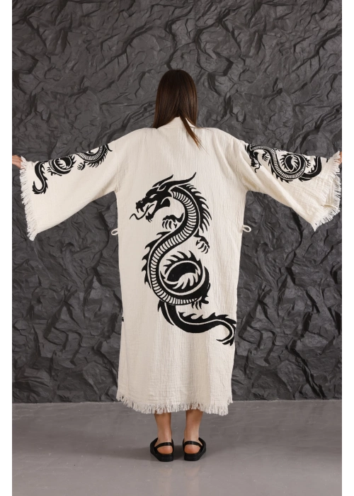 Dragon Wooden Printed Kaftan