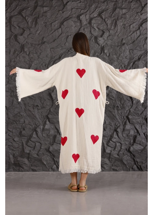 Small Heart Wooden Printed Kaftan