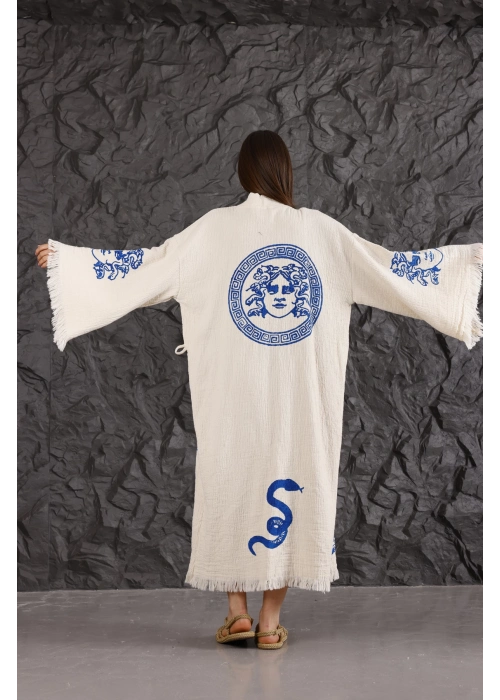 Medusa Wooden Printed Bathrobe