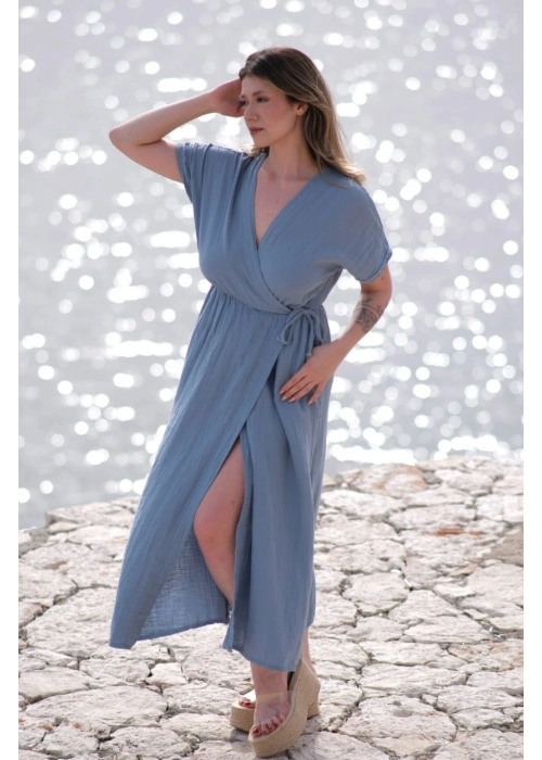 Anvelop Blue Muslin Dress