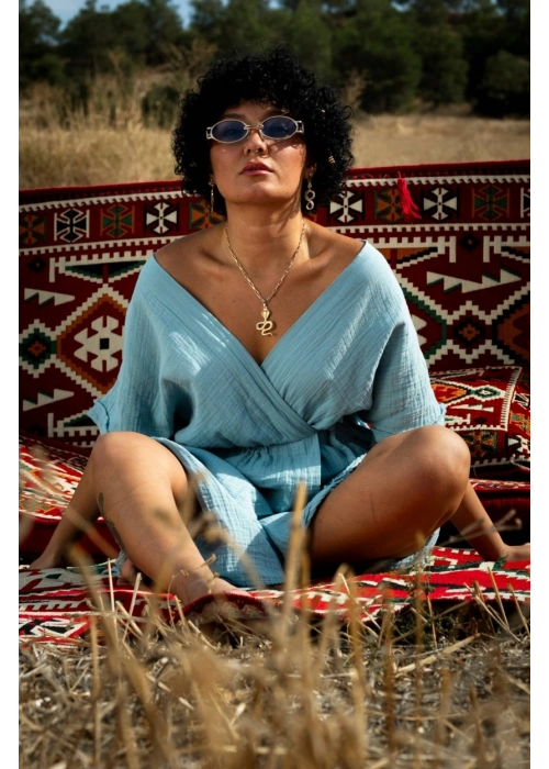 Anvelop Sky Blue Muslin Dress