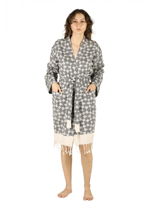 Aphrodithe Siyah Bornoz