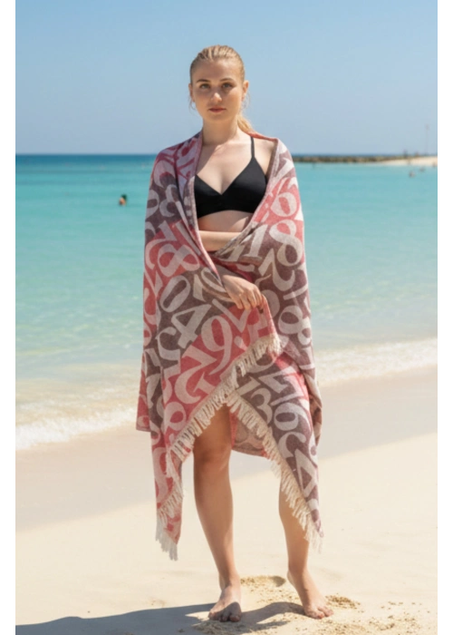 Apollonia Burgundy & Kırmızı Peshtemal