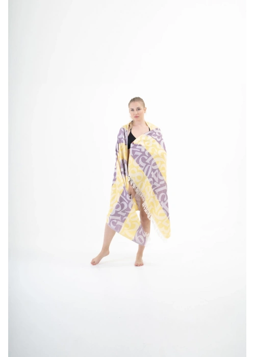 Apollonia Yellow & Purple Peshtemal (Sustainable Cotton)