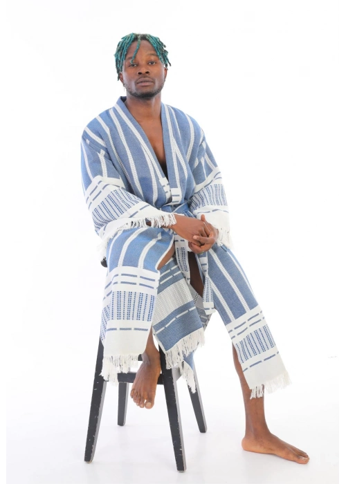 Astrea Navy Blue Bathrobe