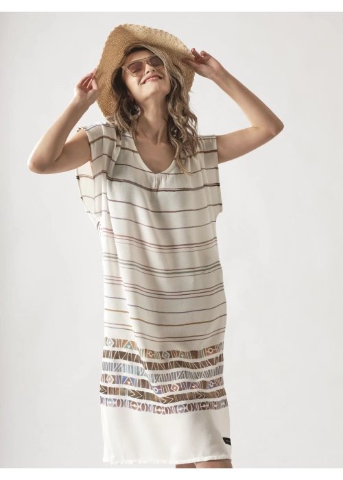 Geri Bağcıklı Etnik Elbise